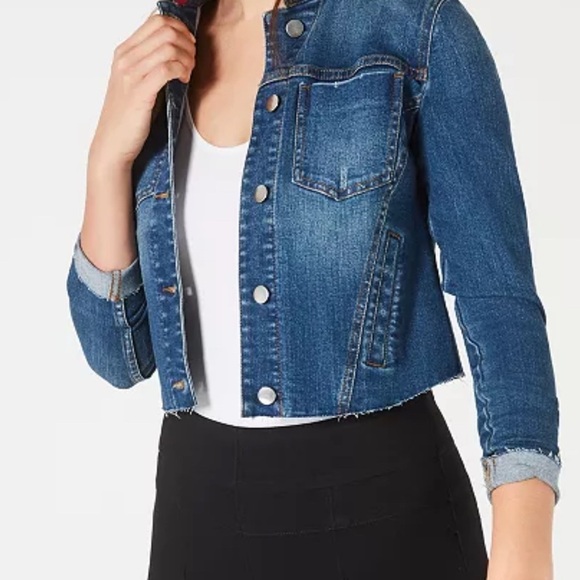 Bar III distress seam-detail jean jacket, size S denim jacket - Picture 7 of 15